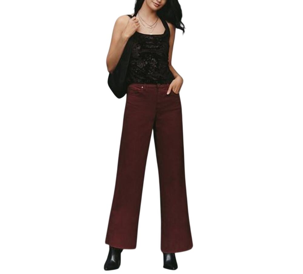 Anthropologie Chic Burgundy Anessa Denim Jeans Size 27
